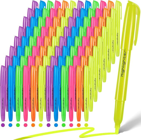 BESARME 120 Pack Assorted Colors Highlighters Bulk 6 Colors Fluorescent Markers for Home School Office