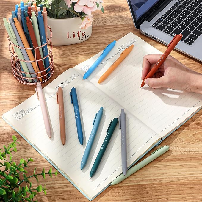 200pcs Thank You Pens Bulk Cute Multicolor Ballpoint Pen for Men Women Server Accessories Employee Holiday Appreciation Gifts for Teacher Office Back to School Party Favor (Morandi)