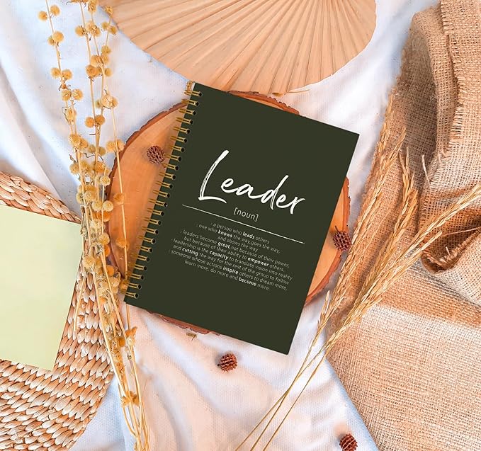 OXW Leadership Gifts Notebook Journal, Leader Gifts for Women Men, Office Notebook for Work, Thank You Gifts for Leader Mentor Boss Supervisor, Olive Green Spiral Notebook 5.5 x 8.3