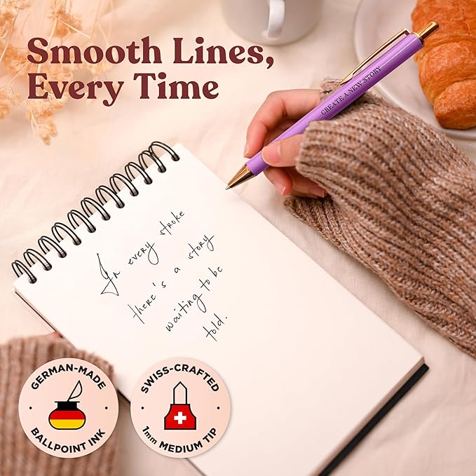 MESMOS New Beginnings Gifts for Women, 3pk Fancy Ballpoint Pen Set, Divorce Going Away Break Up Farewell Gifts for Women Friends and Coworkers