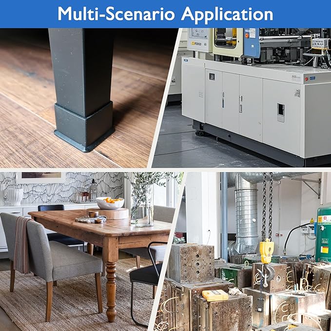 32 Pcs 1" x 1" Square Rubber Chair Leg Caps, PVC Table Leg Covers, Flexible & Anti-Slip Furniture Leg End Caps, Chair Leg Floor Protectors for Bar Stool Leg Patio Indoor, Black
