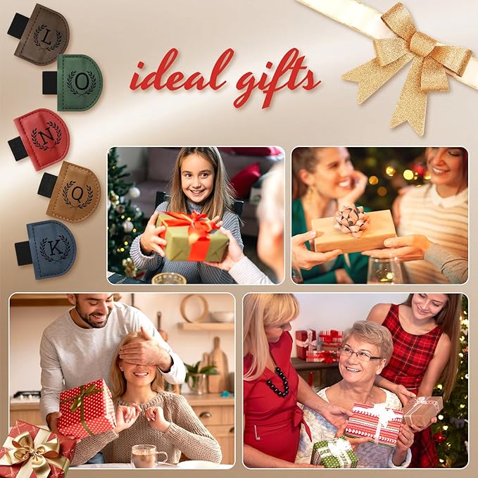 Personalized Bygone Mark Bookmark with Pen Holder,Engraving Leather Magnetic Bookmarks Vintage 26 Letters Name Initials Text Book Marker Clips Gifts for Reading Book Lovers Women (Coffee, S)