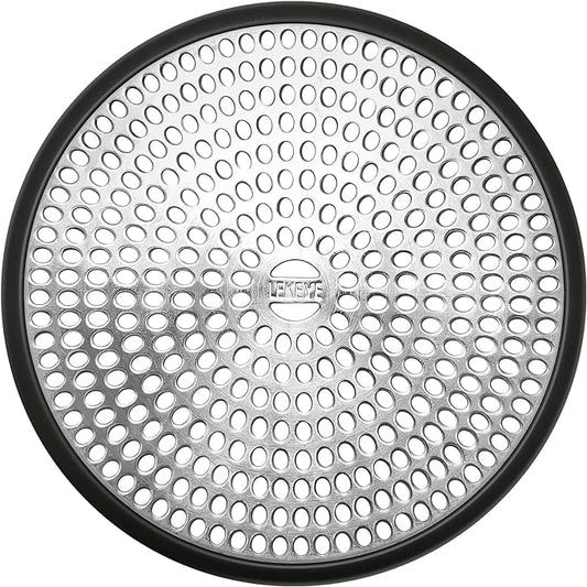 LEKEYE Shower Drain Hair Catcher | Strainer | Shower Stall Drain Cover | Bathroom Drain Protector Stainless Steel and Silicone(Black)