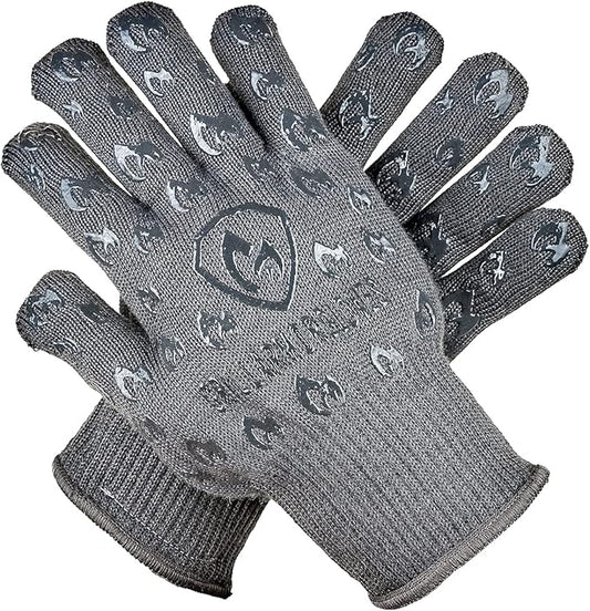 Grill Armor Oven Gloves 932°F Extreme Heat & Cut Resistant Oven Mitts with Fingers for BBQ, Cooking, Grilling, Baking –Accessory for Smoker, Cast Iron, Fire Pit, Camping, Fireplace, Griddle & More