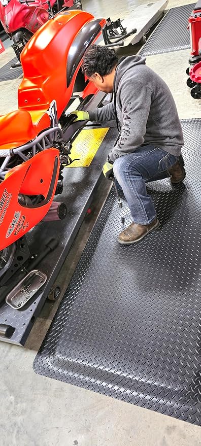 Rhino Mats, American Classic Diamond Anti-Fatigue Mats, Industrial Ergonomic Comfort Standing Mat for Work, Home, Garage, Office, Kitchen or Anywhere (Black 9/16" Thick, 3 FT. x 24 FT.)