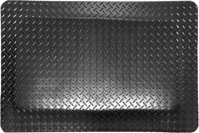 Rhino Mats, American Classic Diamond Anti-Fatigue Mats, Industrial Ergonomic Comfort Standing Mat for Work, Home, Garage, Office, Kitchen or Anywhere (Black 1" Thick, 3 FT. x 9 FT.)