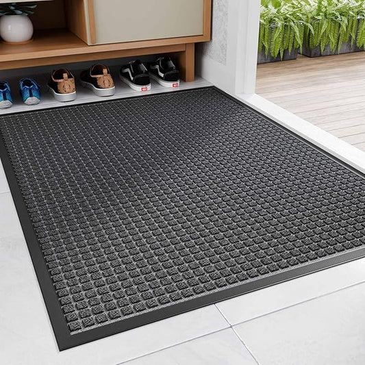 Amyracel Indoor Mat All Season Weather Outside Door Mats, 36"x48" Heavy Duty Rubber Backed Indoor Entrance Mat, Low Profile Doormat for Entryway, Waterproof Outdoor Welcome Door Mats