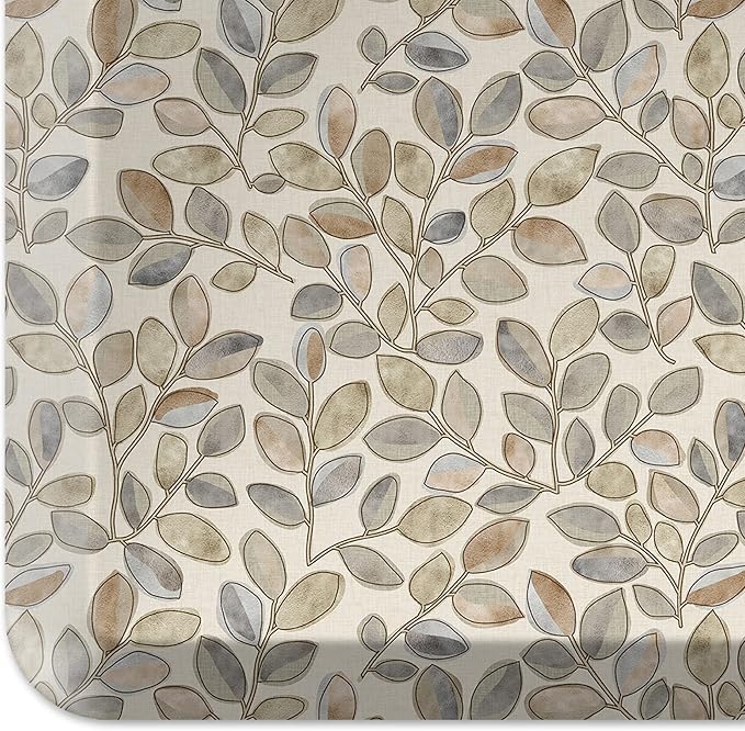 GelPro Designer Comfort Cushioned Anti-Fatigue Standing Kitchen Floor Mat, Padded Stain-Resistant, Waterproof, Non-Slip Comfort Padded Desk/Office Mat, Orchard Almond Kitchen Mat 20x72