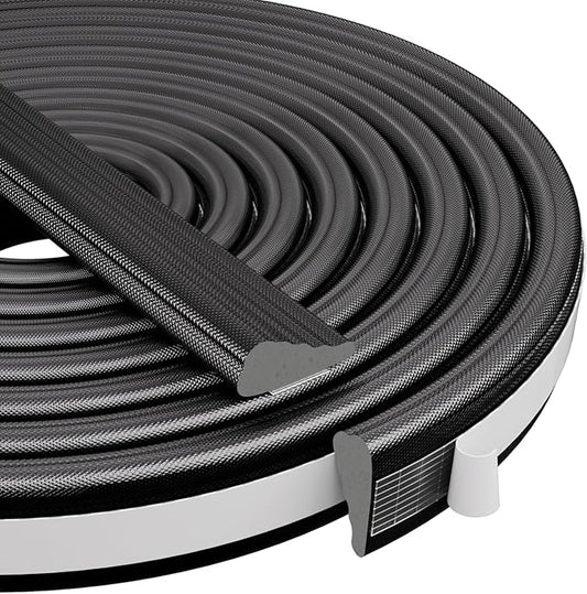 Wedge-Shape Window Weather Stripping Door Frame Seal Strip 196” Black,Upgrade Black Foam,Soundproofing,Draft Stopper,Winter Insulation,Noise Blocker, Gap Filler for Exterior Front Door Side