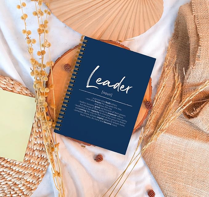 OXW Navy Blue Meeting Notebooks for Work, Leadership Gifts Office Work Notebook Journal for Writing Note Taking, Thank You Gifts for Women Men Leader Mentor Boss Manager Principal, 5.5"x8.3"