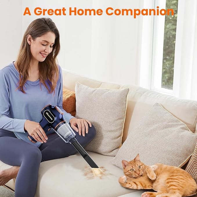 Portable Car Vacuum Cordless Mini Handheld Vacuums Cleaner Rechargeable with LCD Display and Multi-Nozzles, High Power Hand held Cleaners for Car, Home, Office, Sofa, Pet Hair,Keyboard
