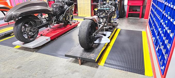 Rhino Mats, American Classic Diamond Anti-Fatigue Mats, Industrial Ergonomic Comfort Standing Mat for Work, Home, Garage, Office, Kitchen or Anywhere (Black/Yellow 9/16" Thick, 2 FT. x 8 FT.)