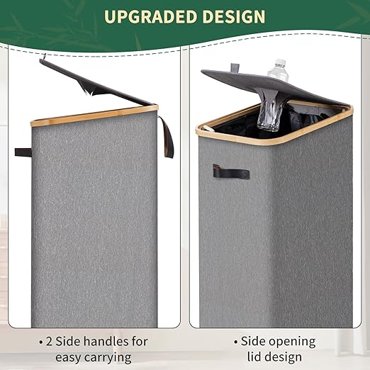 Recycling Bin for Kitchen 26 Gallon 100L Recycle Bin with Lid Removable Tote Bag Large Recycling bin with lid for Bottle Can Kitchen Recycling Bin (Light Gray)