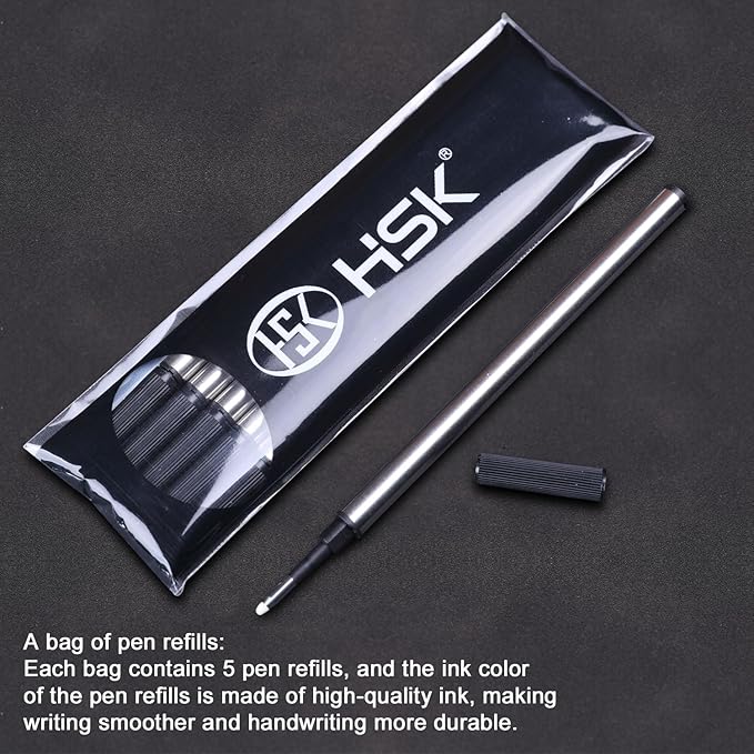 HSK Luxury gift Pen Ballpoint Pens Black Refill,Classical retro style pen,Best Ball Pen Gift Set for Men & Women Professional Executive,Office,Nice Pens Classy Gift Box (Black)