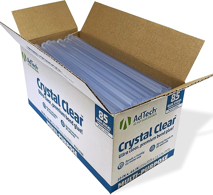 AdTech Hot Glue Sticks 10" Full Size, Clear, 85 Sticks