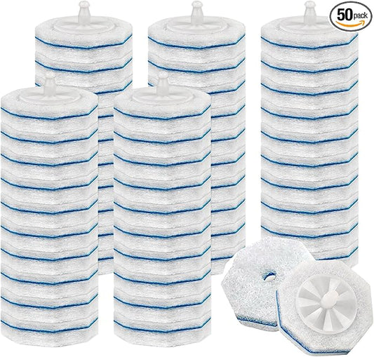 50 Count Toilet Wand Refills for Clorox - Pre-Loaded Cleaner Heads Compatible with Clorox Wand Refills for Quick and Easy Cleaning