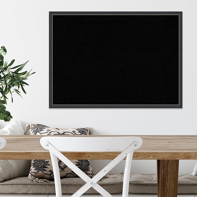 Amanti Art Black Cork Board for Wall, 21x29 Vision Board with Black Wood Frame, Medium Corkboard Office Decor for Home Organization, Traditional Corkboard Pinboard to Display Items for Home
