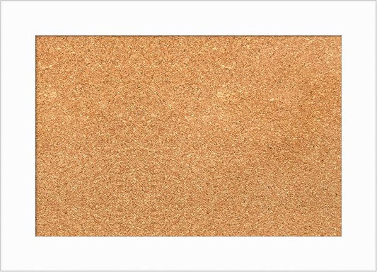 Amanti Art Natural Cork Board for Wall, 15x21 Vision Board with White Frame, Small Corkboard Office Decor for Home Organization, Casual Corkboard Pinboard to Display Items for Home Organization in