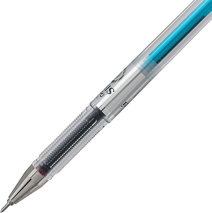Pentel Arts Slicci 0.25 mm Extra Fine Gel Pen, Baby Blue Ink, Box of 12 (BG202-S2)