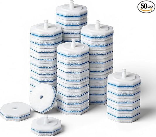 Toilet Wand Refills Compatible with Clorox Toilet Brushes, Instant Foam Cleaning, Secure Lock No Slipping, Odor Neutralizing, Easy Snap-On Design, 50 Pack