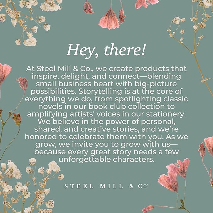 Steel Mill & Co Cute Large Spiral Notebook College Ruled, 11" x 9.5" with Durable Hardcover and 160 Lined Pages, Mushroom