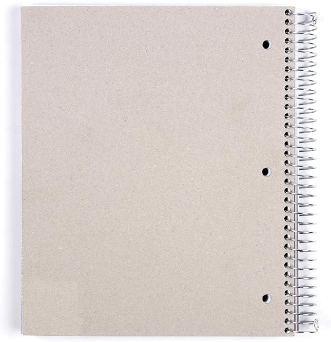 Mintra Office Durable Spiral Notebooks, 5 Subject (Orange, Wide Ruled 1pk)
