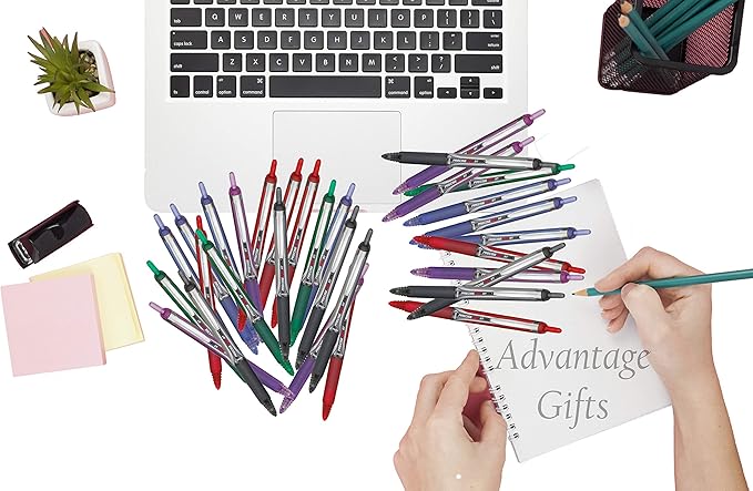 Precise V5 RT Retractable Rolling Ball Pens, Extra Fine Point (.5mm), Red Ink, 3-pk; Premium Comfort Grip, Bundle with Plastic Reusable Pouch