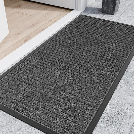 Indoor Outdoor Front Door Mats, 48" x 24" Rubber Backing Non Slip Durable Welcome Floor Mats for Patio, Garage Entrance, Stain and Fade Resistant Commercial Doormats for High Traffic