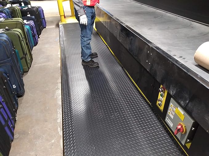 Rhino Mats, American Classic Diamond Anti-Fatigue Mats, Industrial Ergonomic Comfort Standing Mat for Work, Home, Garage, Office, Kitchen or Anywhere (Black 9/16" Thick, 2 FT. x 25 FT.)