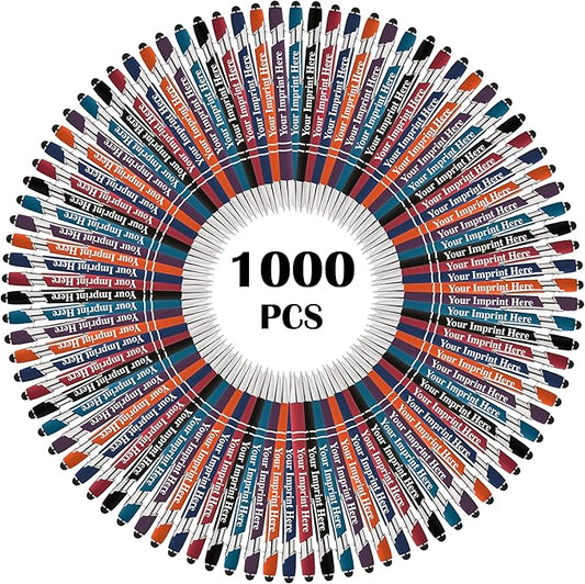 Up to 500 Pcs Custom Pens Bulk | Rainbow of Colors | Soft-Touch Metal Black Ink Personalized with Name or Message (Assorted, 1000 pcs)