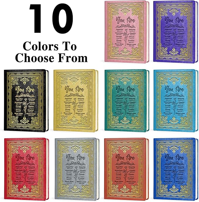 Purple A5 Lined Leather Journal Notebook,Inspirational Christian Gifts Hardcover Executive Notebooks for Men Women,200 Pages 100 Gsm Thick Ruled Paper Daily Diary for School,Family ,Friends,Work (You Beautiful Purple)