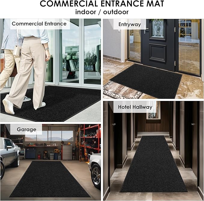2′ x 50′ Front Door Mat Indoor Outdoor Entrance, Commercial Floor Mat Heavy Duty Dirt Trapper Entryway Doormat, Custom Size Non Slip Rubber Backing Welcome mat, Door Mat for High Traffic Area