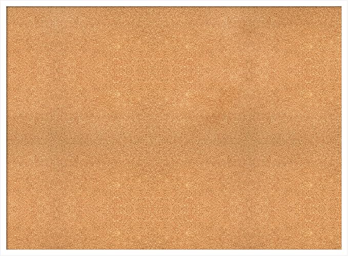 Amanti Art Natural Cork Board for Wall, 33x45 Vision Board with White Frame, Oversize Corkboard Office Decor for Home Organization, Modern Corkboard Pinboard to Display Items for Home Organization in