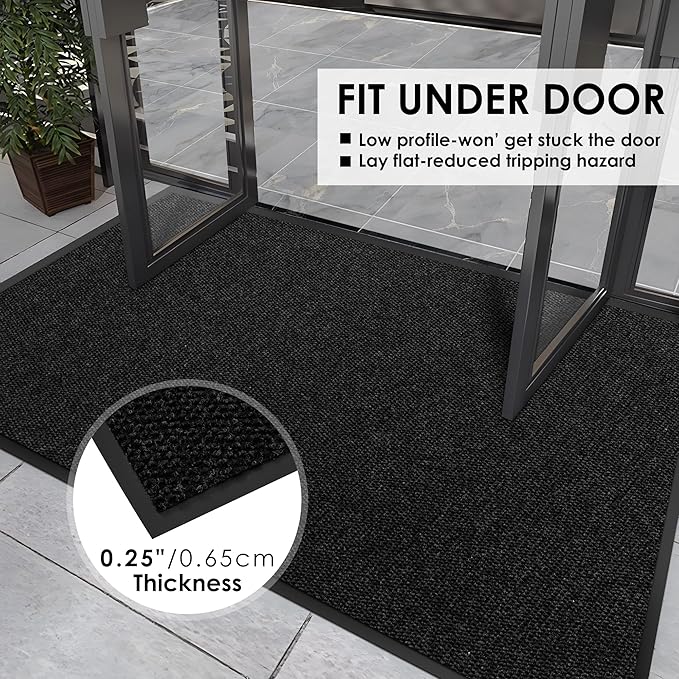 3′ x 58′ Front Door Mat Indoor Outdoor Entrance, Commercial Floor Mat Heavy Duty Dirt Trapper Entryway Doormat, Custom Size Non Slip Rubber Backing Welcome mat, Door Mat for High Traffic Area
