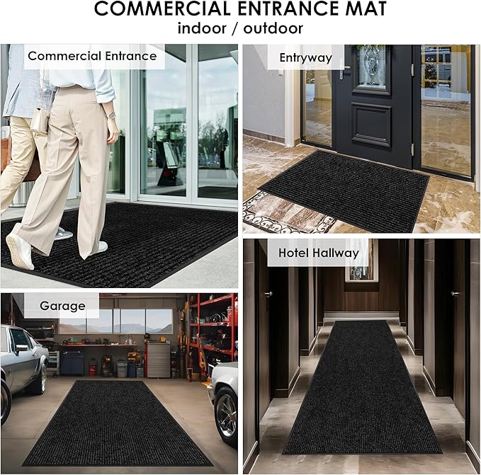3′ x 63′ Front Door Mat Indoor Outdoor Entrance, Commercial Floor Mat Heavy Duty Dirt Trapper Entryway Doormat, Custom Size Non Slip Rubber Backing Welcome mat, Door Mat for High Traffic Area
