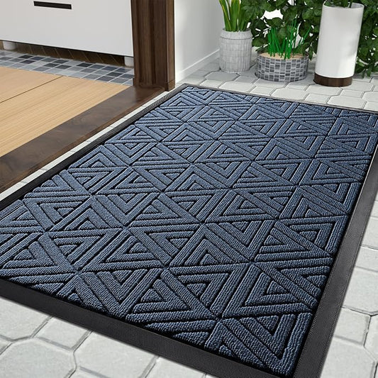 Yimobra Large Door Mat 36x24, All-Weather Waterproof Non-Slip Welcome Matt Outdoor, Heavy Duty Non Slip Doormat for Entryway for Patio and Garage Indoor, Easy Clean, Blue